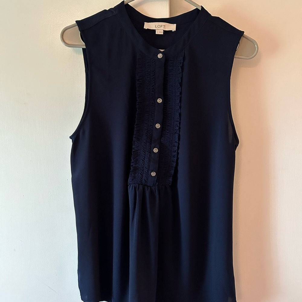 LOFT Women's Navy Sleeveless Top